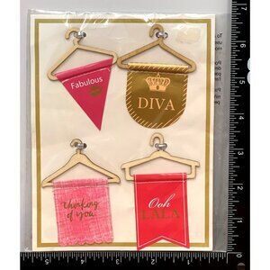 DIVA 4 Piece Embellishment Set W Hanger BANNER BY MICHAELS THINKING OF YOU GIRLY